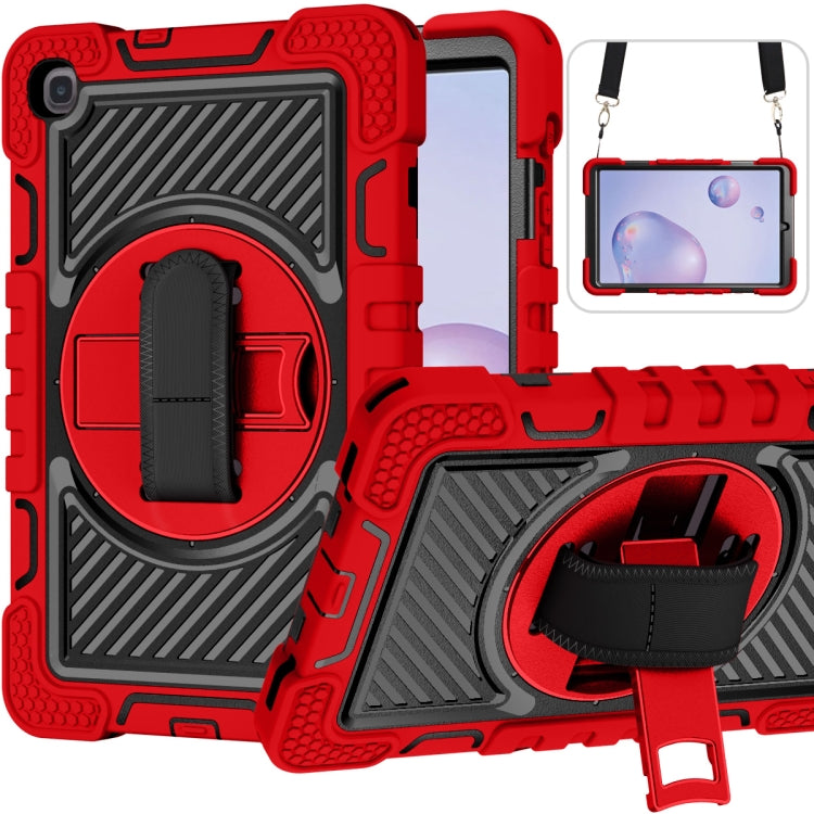 360 Degree Rotation Contrast Color Shockproof Silicone + PC Case with Holder & Hand Grip Strap & Shoulder Strap, For iPad 9.7 2018 / 2017, For iPad 10.2 2021 / 2020 / 2019, For iPad 10.9 / Pro 11 2020 / 2021 / 2018                                      ...