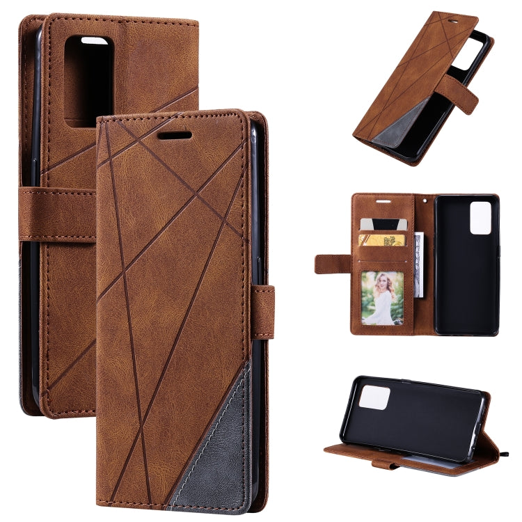 Skin Feel Splicing Horizontal Flip Leather Case with Holder & Card Slots & Wallet & Photo Frame, For OPPO A74 4G / F19, For OPPO A94 4G / F19 Pro, For OPPO Realme V13 5G, For OPPO Realme 8 4G, For OPPO Reno5 5G, For OPPO Reno5 Pro 5G                   ...