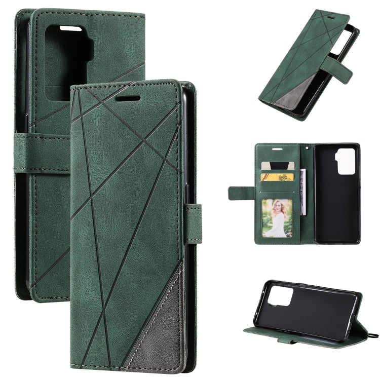 Skin Feel Splicing Horizontal Flip Leather Case with Holder & Card Slots & Wallet & Photo Frame, For OPPO A74 4G / F19, For OPPO A94 4G / F19 Pro, For OPPO Realme V13 5G, For OPPO Realme 8 4G, For OPPO Reno5 5G, For OPPO Reno5 Pro 5G                   ...