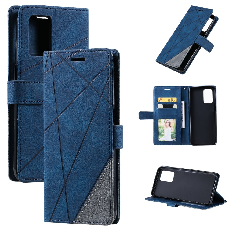 Skin Feel Splicing Horizontal Flip Leather Case with Holder & Card Slots & Wallet & Photo Frame, For OPPO A74 4G / F19, For OPPO A94 4G / F19 Pro, For OPPO Realme V13 5G, For OPPO Realme 8 4G, For OPPO Reno5 5G, For OPPO Reno5 Pro 5G                   ...