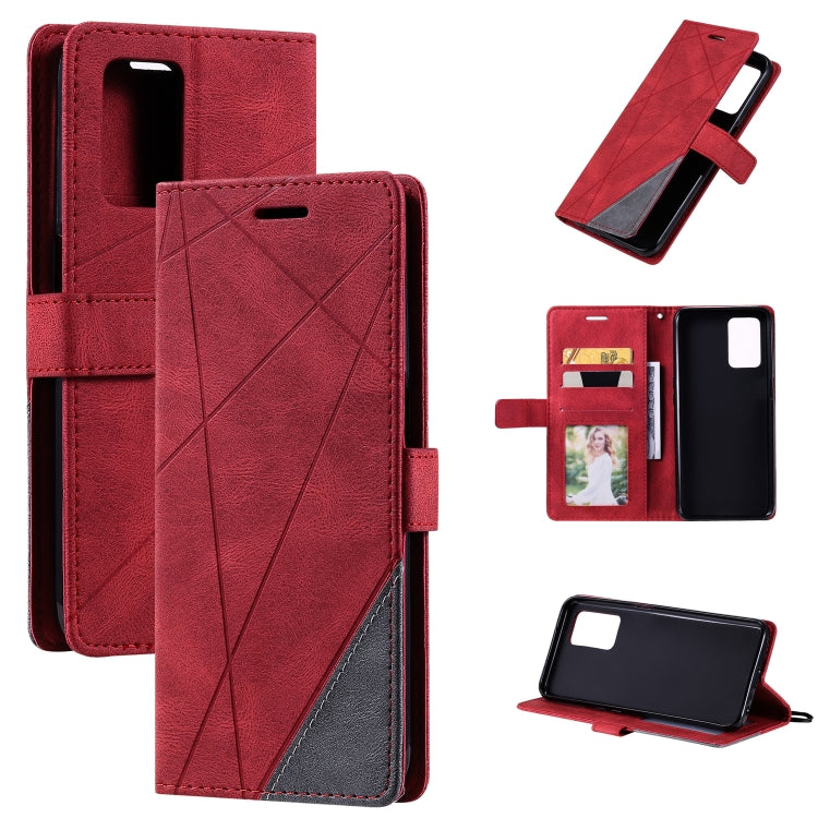 Skin Feel Splicing Horizontal Flip Leather Case with Holder & Card Slots & Wallet & Photo Frame, For OPPO A74 4G / F19, For OPPO A94 4G / F19 Pro, For OPPO Realme V13 5G, For OPPO Realme 8 4G, For OPPO Reno5 5G, For OPPO Reno5 Pro 5G                   ...