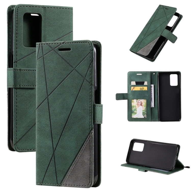 Skin Feel Splicing Horizontal Flip Leather Case with Holder & Card Slots & Wallet & Photo Frame, For OPPO A74 4G / F19, For OPPO A94 4G / F19 Pro, For OPPO Realme V13 5G, For OPPO Realme 8 4G, For OPPO Reno5 5G, For OPPO Reno5 Pro 5G                   ...