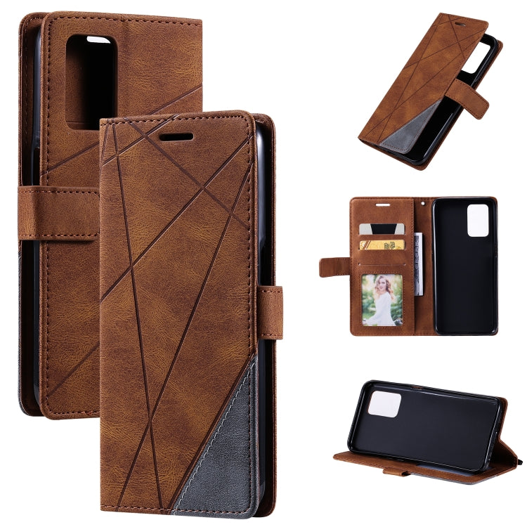 Skin Feel Splicing Horizontal Flip Leather Case with Holder & Card Slots & Wallet & Photo Frame, For OPPO A74 4G / F19, For OPPO A94 4G / F19 Pro, For OPPO Realme V13 5G, For OPPO Realme 8 4G, For OPPO Reno5 5G, For OPPO Reno5 Pro 5G                   ...
