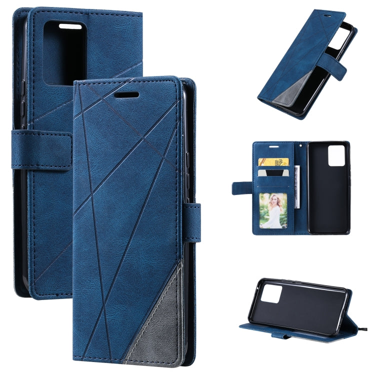 Skin Feel Splicing Horizontal Flip Leather Case with Holder & Card Slots & Wallet & Photo Frame, For OPPO A74 4G / F19, For OPPO A94 4G / F19 Pro, For OPPO Realme V13 5G, For OPPO Realme 8 4G, For OPPO Reno5 5G, For OPPO Reno5 Pro 5G                   ...