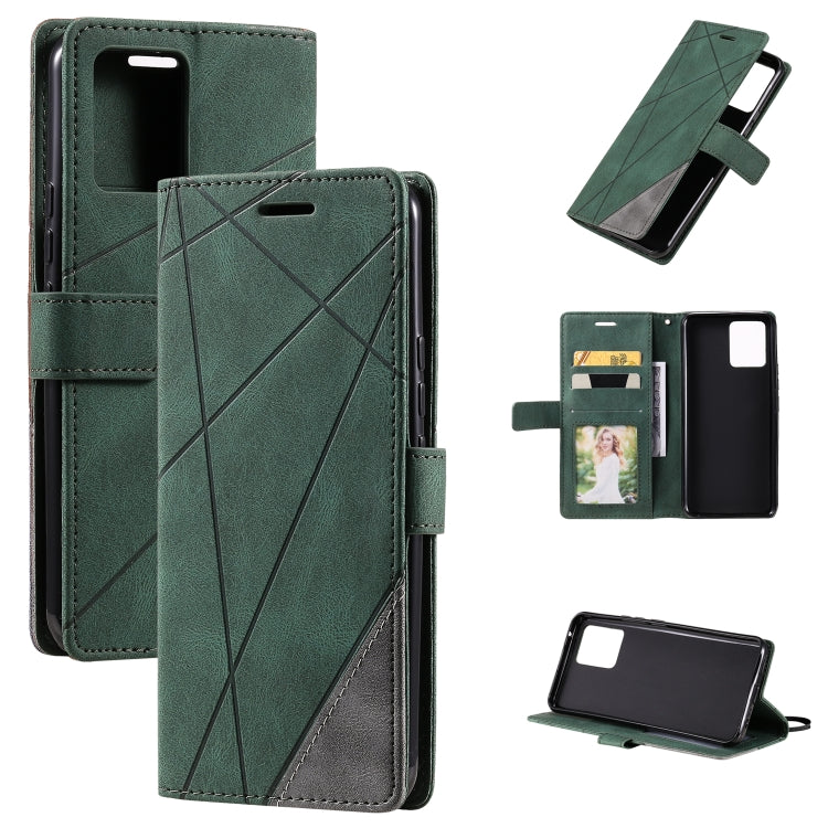 Skin Feel Splicing Horizontal Flip Leather Case with Holder & Card Slots & Wallet & Photo Frame, For OPPO A74 4G / F19, For OPPO A94 4G / F19 Pro, For OPPO Realme V13 5G, For OPPO Realme 8 4G, For OPPO Reno5 5G, For OPPO Reno5 Pro 5G                   ...