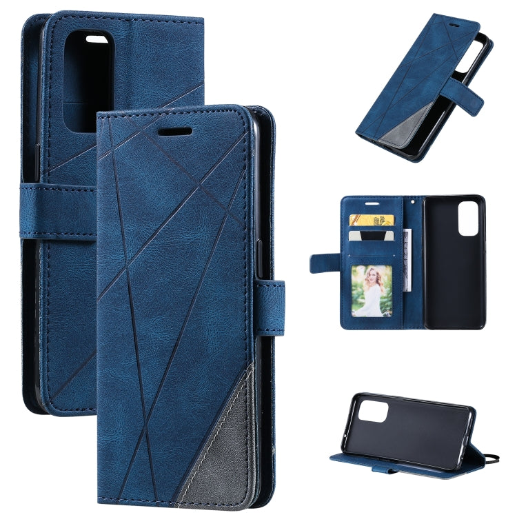 Skin Feel Splicing Horizontal Flip Leather Case with Holder & Card Slots & Wallet & Photo Frame, For OPPO A74 4G / F19, For OPPO A94 4G / F19 Pro, For OPPO Realme V13 5G, For OPPO Realme 8 4G, For OPPO Reno5 5G, For OPPO Reno5 Pro 5G                   ...