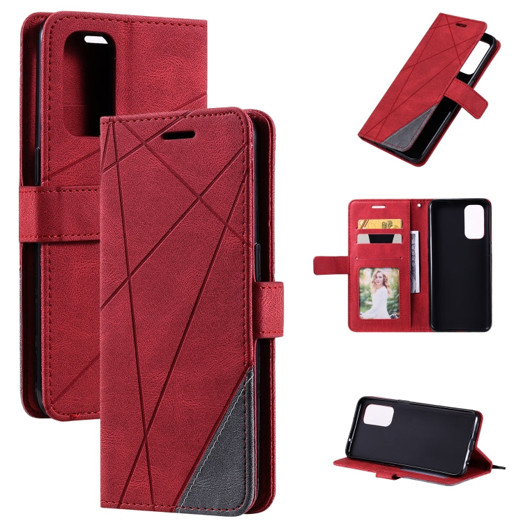 Skin Feel Splicing Horizontal Flip Leather Case with Holder & Card Slots & Wallet & Photo Frame, For OPPO A74 4G / F19, For OPPO A94 4G / F19 Pro, For OPPO Realme V13 5G, For OPPO Realme 8 4G, For OPPO Reno5 5G, For OPPO Reno5 Pro 5G                   ...