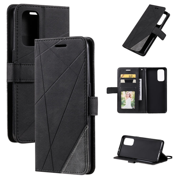 Skin Feel Splicing Horizontal Flip Leather Case with Holder & Card Slots & Wallet & Photo Frame, For OPPO A74 4G / F19, For OPPO A94 4G / F19 Pro, For OPPO Realme V13 5G, For OPPO Realme 8 4G, For OPPO Reno5 5G, For OPPO Reno5 Pro 5G                   ...