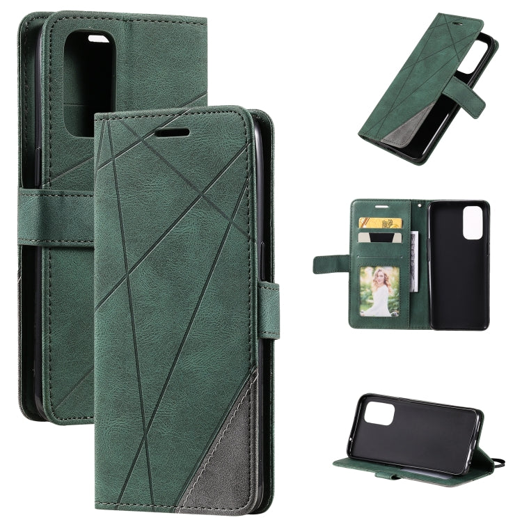 Skin Feel Splicing Horizontal Flip Leather Case with Holder & Card Slots & Wallet & Photo Frame, For OPPO A74 4G / F19, For OPPO A94 4G / F19 Pro, For OPPO Realme V13 5G, For OPPO Realme 8 4G, For OPPO Reno5 5G, For OPPO Reno5 Pro 5G                   ...