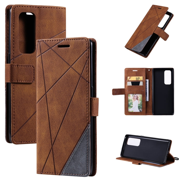Skin Feel Splicing Horizontal Flip Leather Case with Holder & Card Slots & Wallet & Photo Frame, For OPPO A74 4G / F19, For OPPO A94 4G / F19 Pro, For OPPO Realme V13 5G, For OPPO Realme 8 4G, For OPPO Reno5 5G, For OPPO Reno5 Pro 5G                   ...