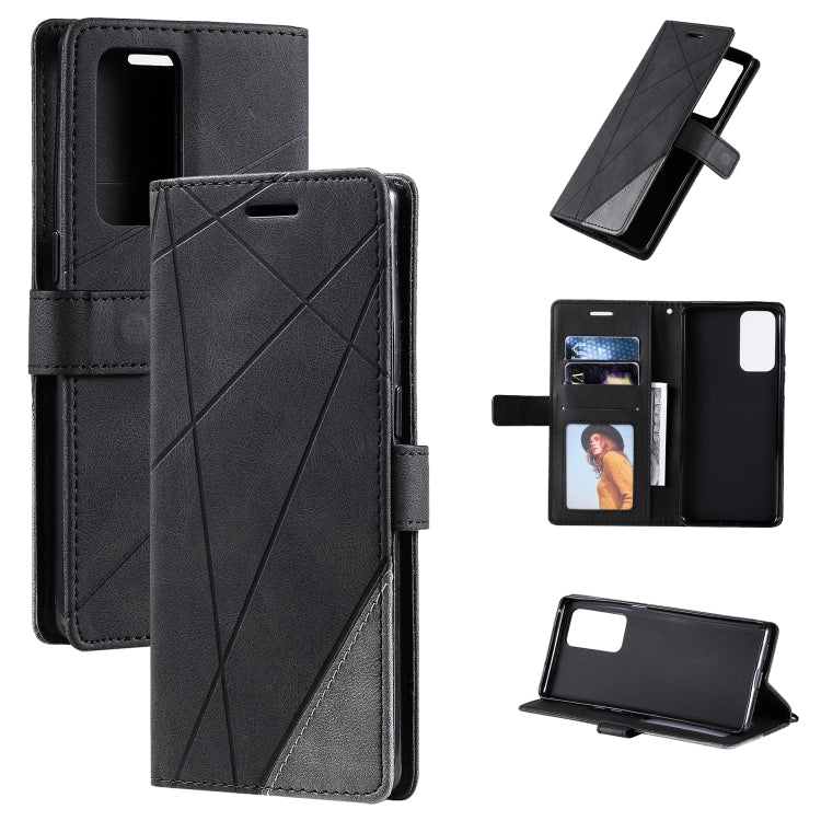 Skin Feel Splicing Horizontal Flip Leather Case with Holder & Card Slots & Wallet & Photo Frame, For OPPO A74 4G / F19, For OPPO A94 4G / F19 Pro, For OPPO Realme V13 5G, For OPPO Realme 8 4G, For OPPO Reno5 5G, For OPPO Reno5 Pro 5G                   ...