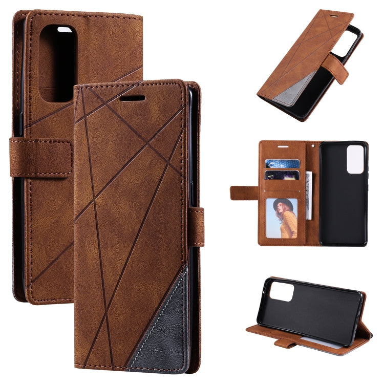 Skin Feel Splicing Horizontal Flip Leather Case with Holder & Card Slots & Wallet & Photo Frame, For OPPO Reno6 Pro 5G