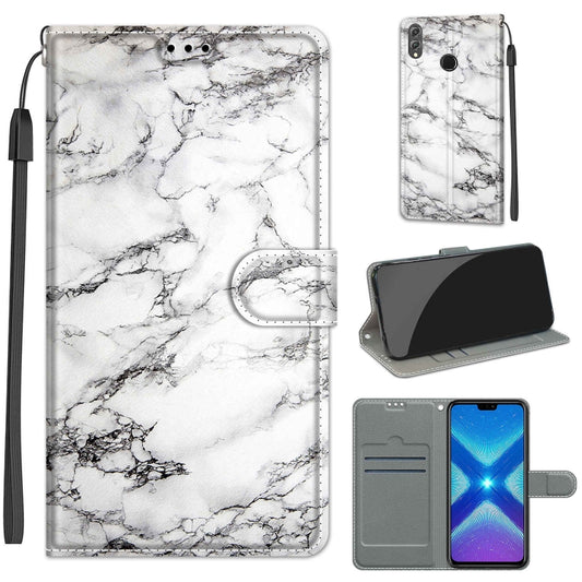 Voltage Colored Drawing Magnetic Clasp Horizontal Flip PU Leather Case with Holder & Card Slots, For Honor 8X, For Honor 9 Lite