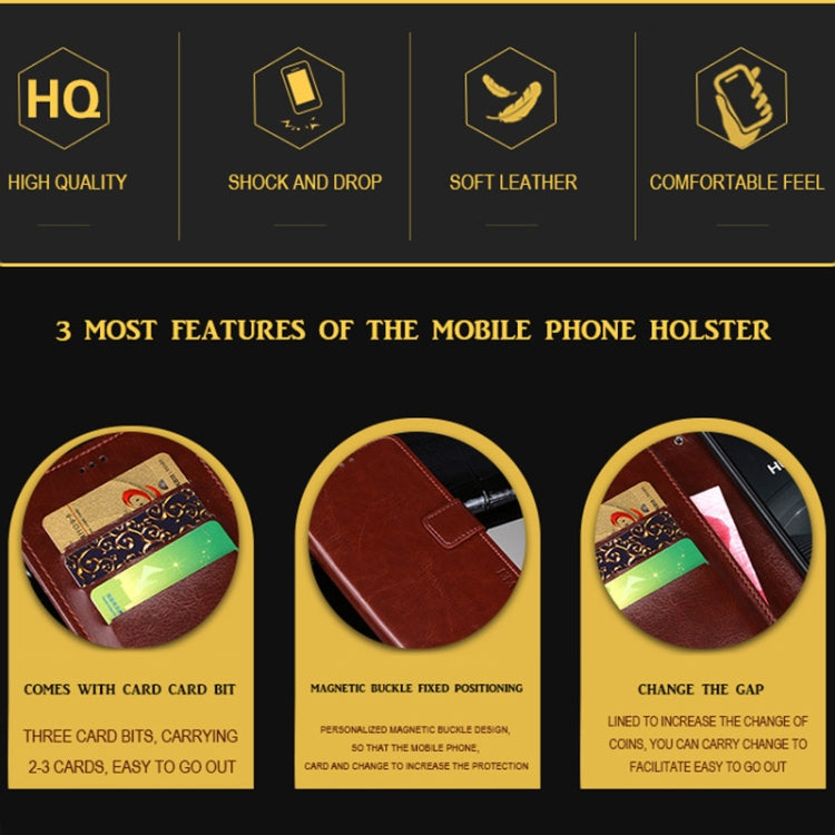 idewei Crazy Horse Texture Horizontal Flip Leather Case with Holder & Card Slots & Wallet, For Nokia C20 Plus, For OPPO Realme C11 (2021), For vivo V21e 4G, For vivo Y12S 2021, For vivo Y52 5G / Y72 5G, For Wiko Power U10