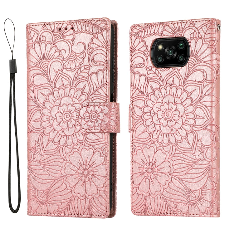 Skin Feel Embossed Sunflower Horizontal Flip Leather Case with Holder & Card Slots & Wallet & Lanyard, For Xiaomi POCO X3 NFC / X3 Pro / X3, For Xiaomi Redmi K40 / K40 Pro / Poco F3, For Xiaomi Mi 10T Lite 5G, For Xiaomi Mi 11, For Xiaomi Redmi Note 9 ...
