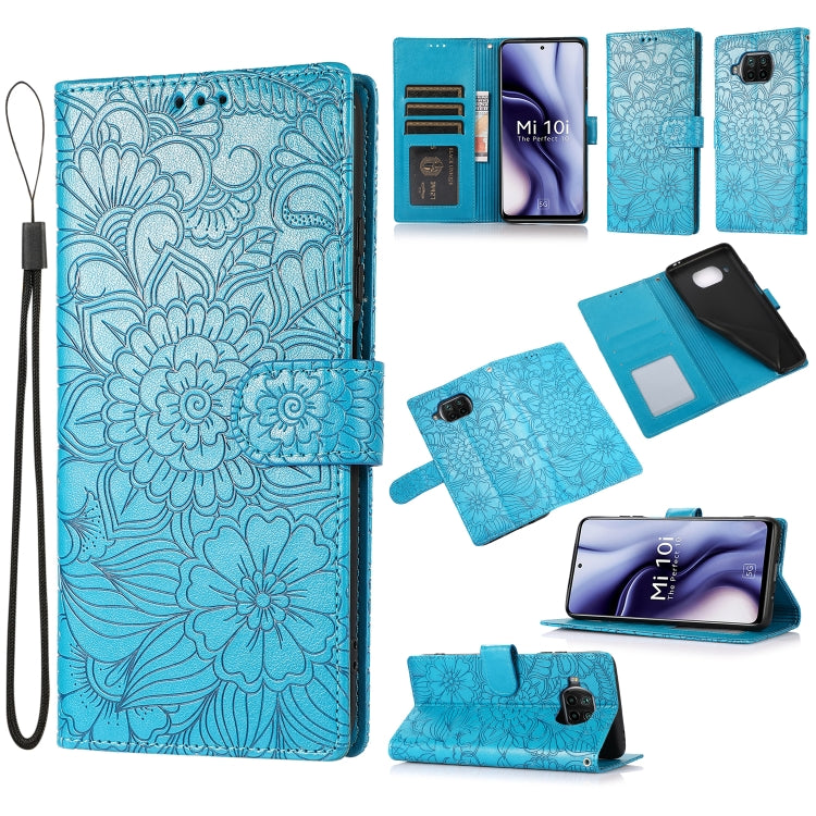 Skin Feel Embossed Sunflower Horizontal Flip Leather Case with Holder & Card Slots & Wallet & Lanyard, For Xiaomi POCO X3 NFC / X3 Pro / X3, For Xiaomi Redmi K40 / K40 Pro / Poco F3, For Xiaomi Mi 10T Lite 5G, For Xiaomi Mi 11, For Xiaomi Redmi Note 9 ...