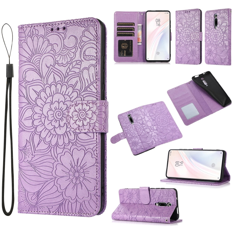 Skin Feel Embossed Sunflower Horizontal Flip Leather Case with Holder & Card Slots & Wallet & Lanyard, For Xiaomi Redmi 9, For Xiaomi Redmi 10X 5G, For Xiaomi Redmi K30 Pro, For Xiaomi Mi CC9 Pro, For Xiaomi Redmi K20, For Xiaomi Redmi 8               ...
