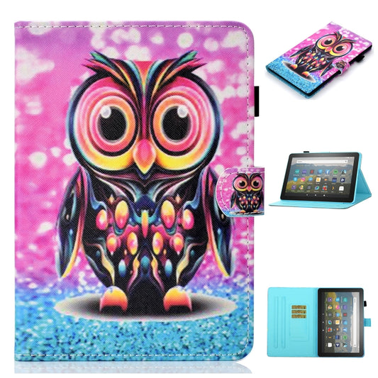 Coloured Drawing Stitching Horizontal Flip Leather Case with Holder & Card Slot & Sleep / Wake-up Function, For Amazon Fire HD 10 (2021)