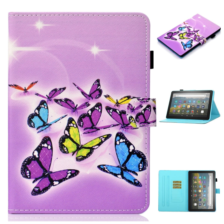 Coloured Drawing Stitching Horizontal Flip Leather Case with Holder & Card Slot & Sleep / Wake-up Function, For Amazon Fire HD 10 (2021)