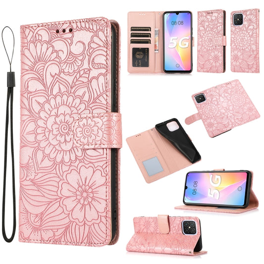 Skin Feel Embossed Sunflower Horizontal Flip Leather Case with Holder & Card Slots & Wallet & Lanyard, For Huawei nova 8 SE, For Huawei nova 7 SE, For Huawei nova 7 Pro 5G, For Huawei Y6p, For Huawei Y5p, For Huawei P smart 2020, For Huawei P40 Pro    ...