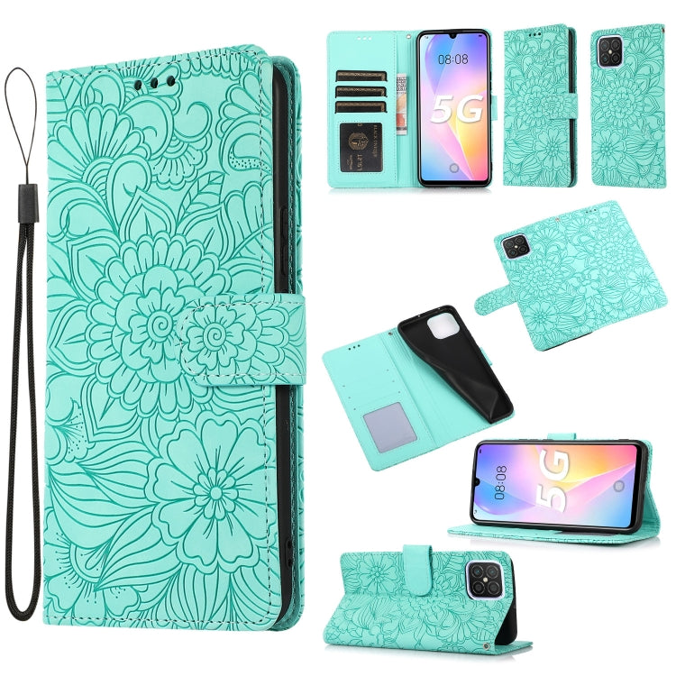 Skin Feel Embossed Sunflower Horizontal Flip Leather Case with Holder & Card Slots & Wallet & Lanyard, For Huawei nova 8 SE, For Huawei nova 7 SE, For Huawei nova 7 Pro 5G, For Huawei Y6p, For Huawei Y5p, For Huawei P smart 2020, For Huawei P40 Pro    ...