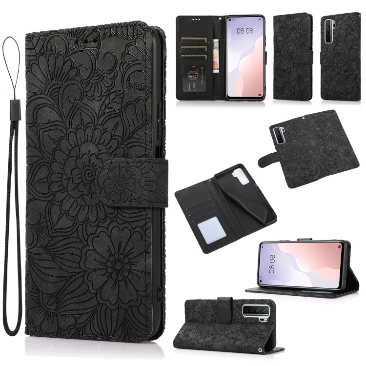 Skin Feel Embossed Sunflower Horizontal Flip Leather Case with Holder & Card Slots & Wallet & Lanyard, For Huawei nova 8 SE, For Huawei nova 7 SE, For Huawei nova 7 Pro 5G, For Huawei Y6p, For Huawei Y5p, For Huawei P smart 2020, For Huawei P40 Pro    ...