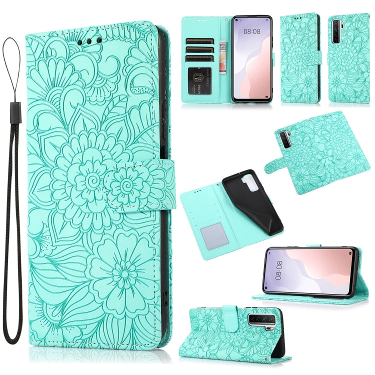 Skin Feel Embossed Sunflower Horizontal Flip Leather Case with Holder & Card Slots & Wallet & Lanyard, For Huawei nova 8 SE, For Huawei nova 7 SE, For Huawei nova 7 Pro 5G, For Huawei Y6p, For Huawei Y5p, For Huawei P smart 2020, For Huawei P40 Pro    ...