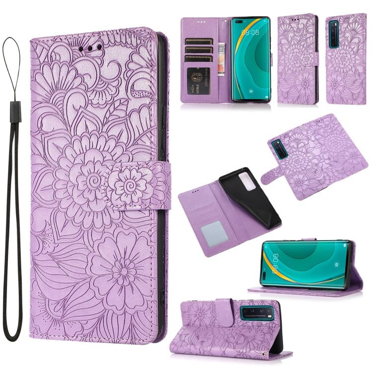 Skin Feel Embossed Sunflower Horizontal Flip Leather Case with Holder & Card Slots & Wallet & Lanyard, For Huawei nova 8 SE, For Huawei nova 7 SE, For Huawei nova 7 Pro 5G, For Huawei Y6p, For Huawei Y5p, For Huawei P smart 2020, For Huawei P40 Pro    ...