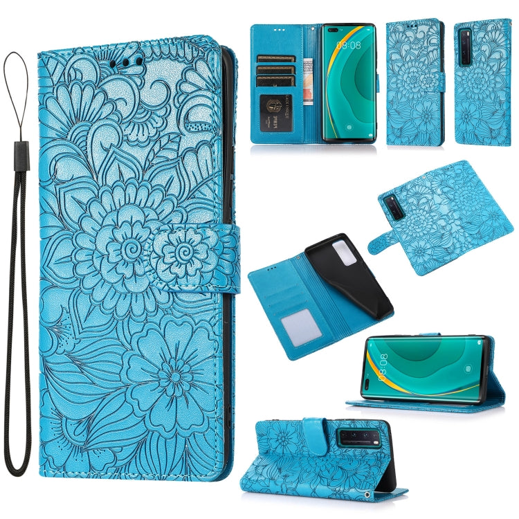 Skin Feel Embossed Sunflower Horizontal Flip Leather Case with Holder & Card Slots & Wallet & Lanyard, For Huawei nova 8 SE, For Huawei nova 7 SE, For Huawei nova 7 Pro 5G, For Huawei Y6p, For Huawei Y5p, For Huawei P smart 2020, For Huawei P40 Pro    ...