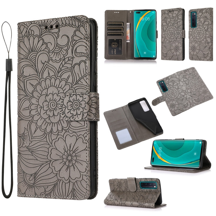 Skin Feel Embossed Sunflower Horizontal Flip Leather Case with Holder & Card Slots & Wallet & Lanyard, For Huawei nova 8 SE, For Huawei nova 7 SE, For Huawei nova 7 Pro 5G, For Huawei Y6p, For Huawei Y5p, For Huawei P smart 2020, For Huawei P40 Pro    ...