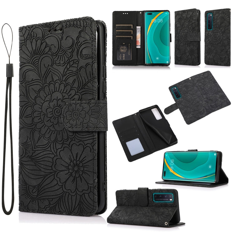 Skin Feel Embossed Sunflower Horizontal Flip Leather Case with Holder & Card Slots & Wallet & Lanyard, For Huawei nova 8 SE, For Huawei nova 7 SE, For Huawei nova 7 Pro 5G, For Huawei Y6p, For Huawei Y5p, For Huawei P smart 2020, For Huawei P40 Pro    ...