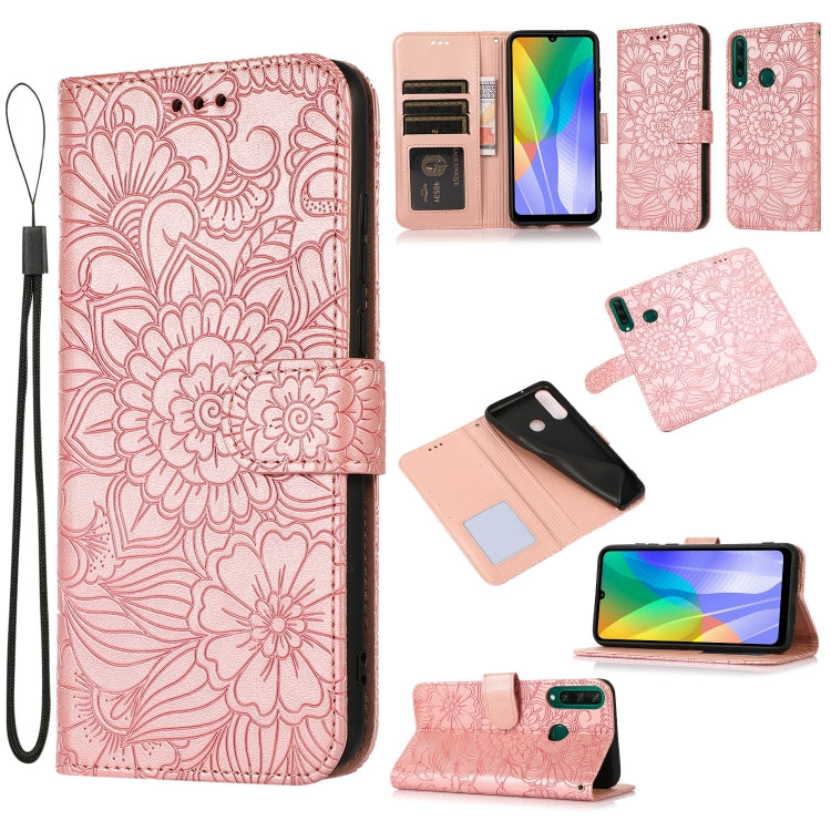 Skin Feel Embossed Sunflower Horizontal Flip Leather Case with Holder & Card Slots & Wallet & Lanyard, For Huawei nova 8 SE, For Huawei nova 7 SE, For Huawei nova 7 Pro 5G, For Huawei Y6p, For Huawei Y5p, For Huawei P smart 2020, For Huawei P40 Pro    ...
