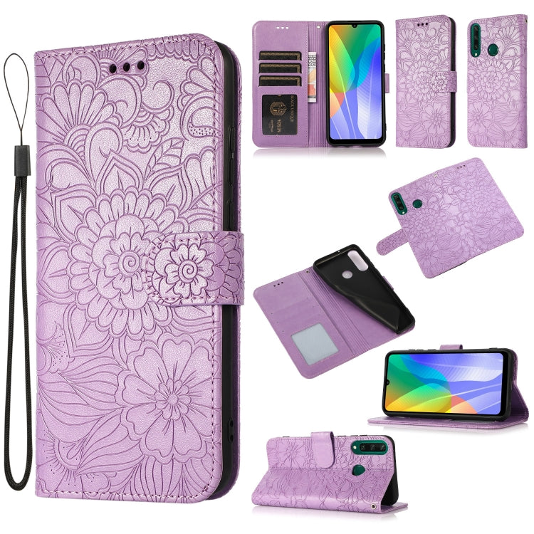 Skin Feel Embossed Sunflower Horizontal Flip Leather Case with Holder & Card Slots & Wallet & Lanyard, For Huawei nova 8 SE, For Huawei nova 7 SE, For Huawei nova 7 Pro 5G, For Huawei Y6p, For Huawei Y5p, For Huawei P smart 2020, For Huawei P40 Pro    ...