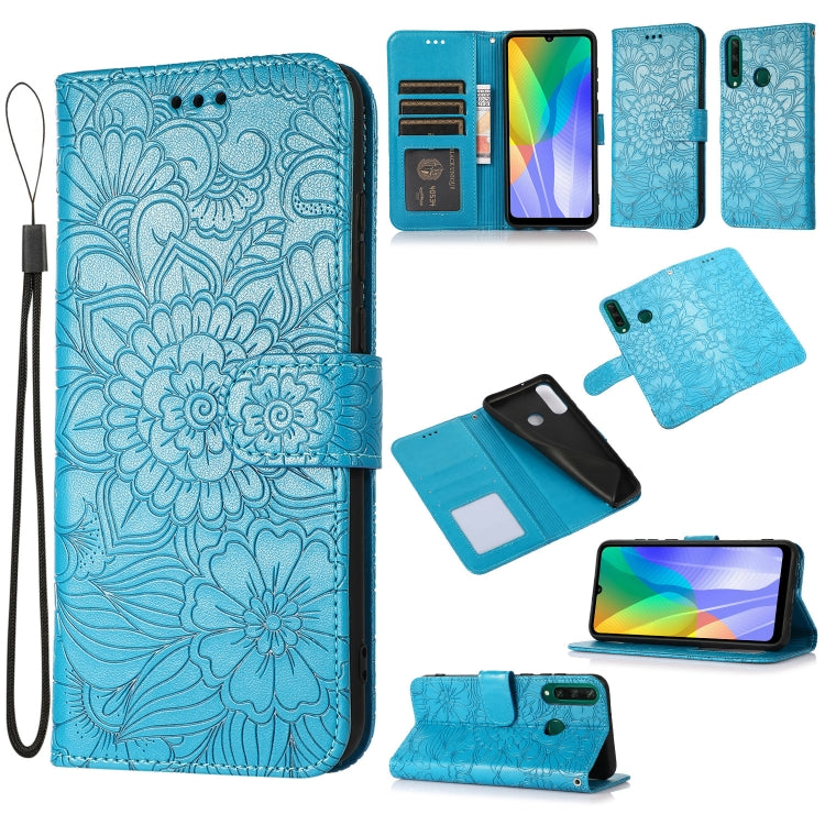 Skin Feel Embossed Sunflower Horizontal Flip Leather Case with Holder & Card Slots & Wallet & Lanyard, For Huawei nova 8 SE, For Huawei nova 7 SE, For Huawei nova 7 Pro 5G, For Huawei Y6p, For Huawei Y5p, For Huawei P smart 2020, For Huawei P40 Pro    ...