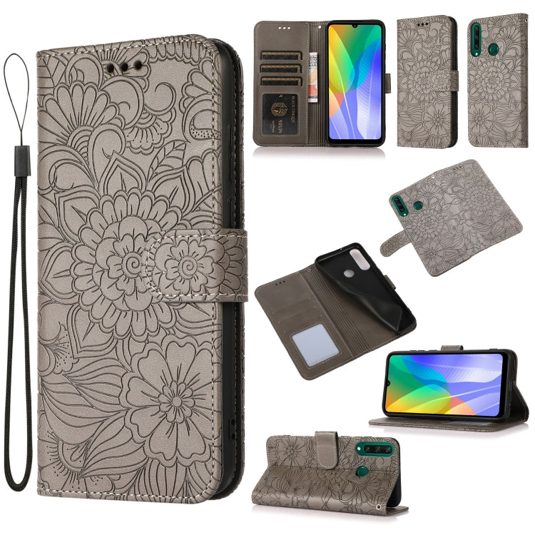 Skin Feel Embossed Sunflower Horizontal Flip Leather Case with Holder & Card Slots & Wallet & Lanyard, For Huawei nova 8 SE, For Huawei nova 7 SE, For Huawei nova 7 Pro 5G, For Huawei Y6p, For Huawei Y5p, For Huawei P smart 2020, For Huawei P40 Pro    ...