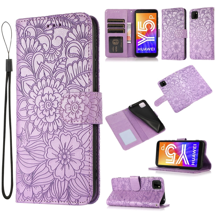 Skin Feel Embossed Sunflower Horizontal Flip Leather Case with Holder & Card Slots & Wallet & Lanyard, For Huawei nova 8 SE, For Huawei nova 7 SE, For Huawei nova 7 Pro 5G, For Huawei Y6p, For Huawei Y5p, For Huawei P smart 2020, For Huawei P40 Pro    ...