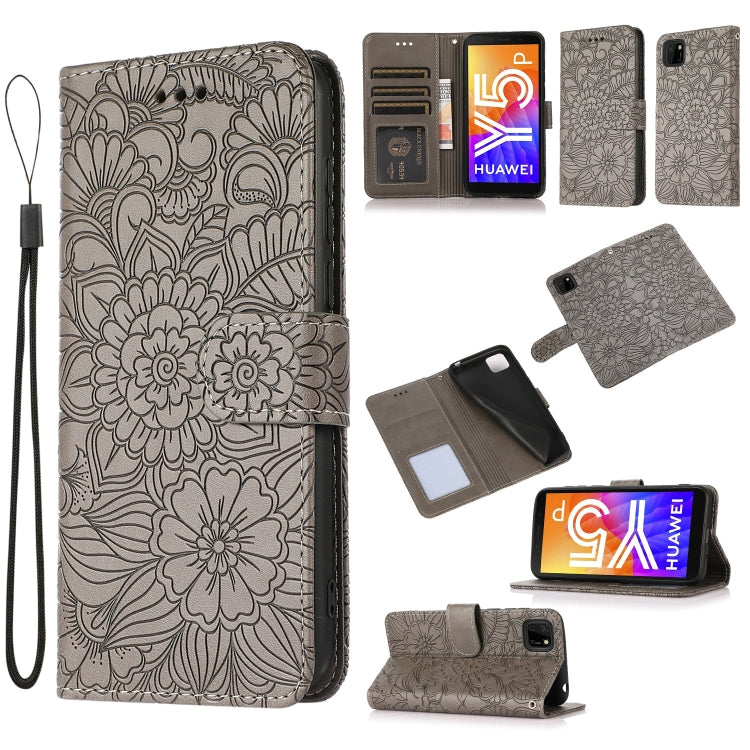 Skin Feel Embossed Sunflower Horizontal Flip Leather Case with Holder & Card Slots & Wallet & Lanyard, For Huawei nova 8 SE, For Huawei nova 7 SE, For Huawei nova 7 Pro 5G, For Huawei Y6p, For Huawei Y5p, For Huawei P smart 2020, For Huawei P40 Pro    ...
