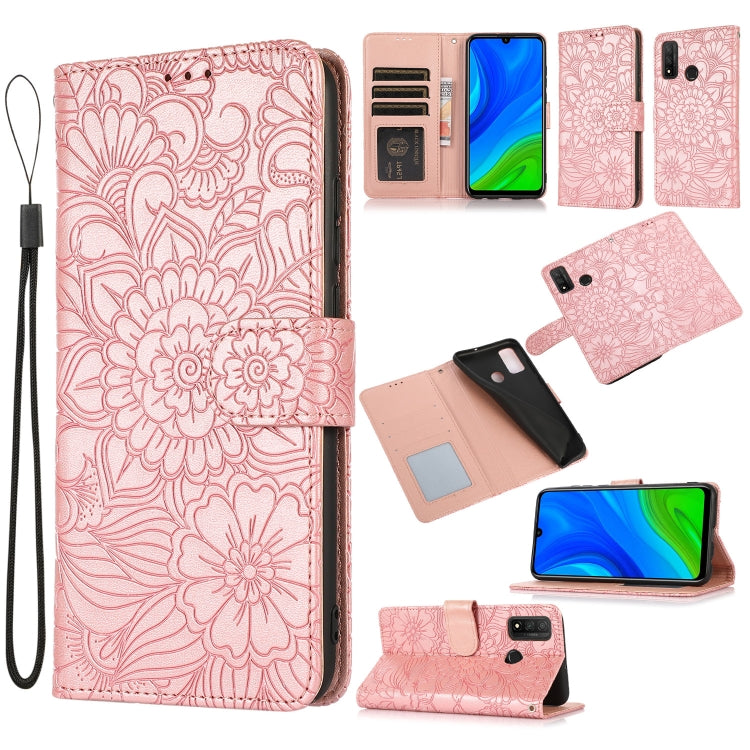 Skin Feel Embossed Sunflower Horizontal Flip Leather Case with Holder & Card Slots & Wallet & Lanyard, For Huawei nova 8 SE, For Huawei nova 7 SE, For Huawei nova 7 Pro 5G, For Huawei Y6p, For Huawei Y5p, For Huawei P smart 2020, For Huawei P40 Pro    ...
