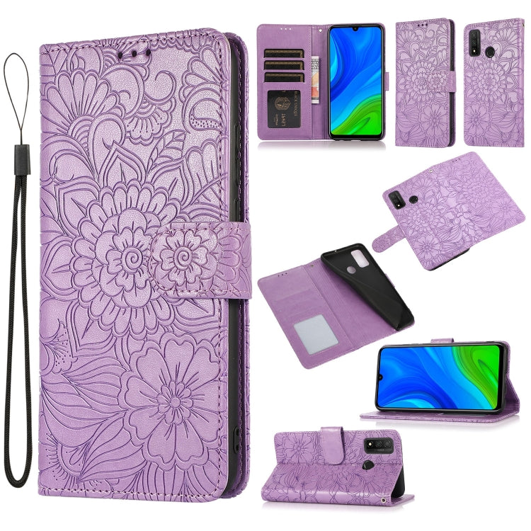 Skin Feel Embossed Sunflower Horizontal Flip Leather Case with Holder & Card Slots & Wallet & Lanyard, For Huawei nova 8 SE, For Huawei nova 7 SE, For Huawei nova 7 Pro 5G, For Huawei Y6p, For Huawei Y5p, For Huawei P smart 2020, For Huawei P40 Pro    ...