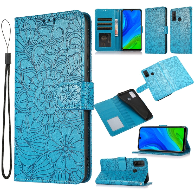 Skin Feel Embossed Sunflower Horizontal Flip Leather Case with Holder & Card Slots & Wallet & Lanyard, For Huawei nova 8 SE, For Huawei nova 7 SE, For Huawei nova 7 Pro 5G, For Huawei Y6p, For Huawei Y5p, For Huawei P smart 2020, For Huawei P40 Pro    ...