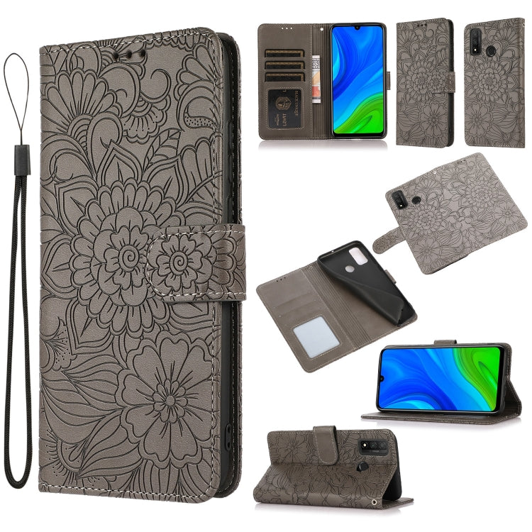 Skin Feel Embossed Sunflower Horizontal Flip Leather Case with Holder & Card Slots & Wallet & Lanyard, For Huawei nova 8 SE, For Huawei nova 7 SE, For Huawei nova 7 Pro 5G, For Huawei Y6p, For Huawei Y5p, For Huawei P smart 2020, For Huawei P40 Pro    ...