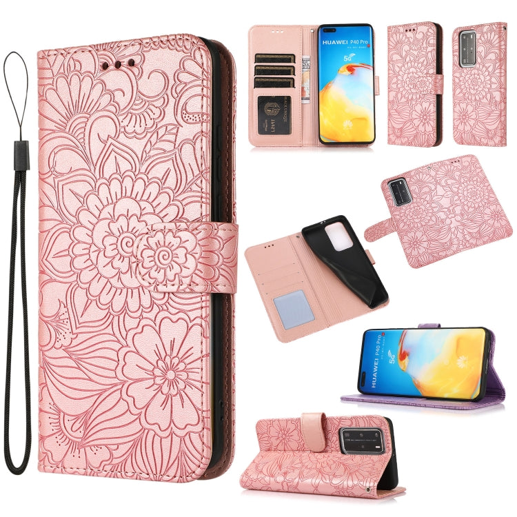 Skin Feel Embossed Sunflower Horizontal Flip Leather Case with Holder & Card Slots & Wallet & Lanyard, For Huawei nova 8 SE, For Huawei nova 7 SE, For Huawei nova 7 Pro 5G, For Huawei Y6p, For Huawei Y5p, For Huawei P smart 2020, For Huawei P40 Pro    ...