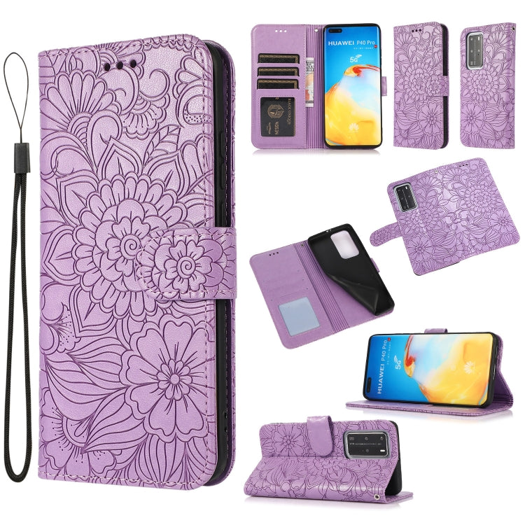 Skin Feel Embossed Sunflower Horizontal Flip Leather Case with Holder & Card Slots & Wallet & Lanyard, For Huawei nova 8 SE, For Huawei nova 7 SE, For Huawei nova 7 Pro 5G, For Huawei Y6p, For Huawei Y5p, For Huawei P smart 2020, For Huawei P40 Pro    ...