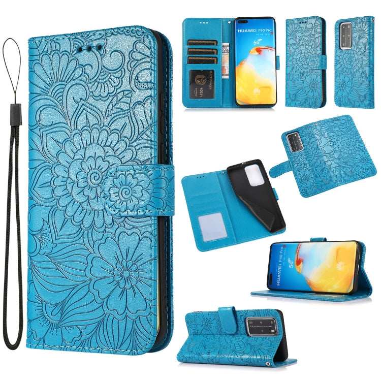 Skin Feel Embossed Sunflower Horizontal Flip Leather Case with Holder & Card Slots & Wallet & Lanyard, For Huawei nova 8 SE, For Huawei nova 7 SE, For Huawei nova 7 Pro 5G, For Huawei Y6p, For Huawei Y5p, For Huawei P smart 2020, For Huawei P40 Pro    ...