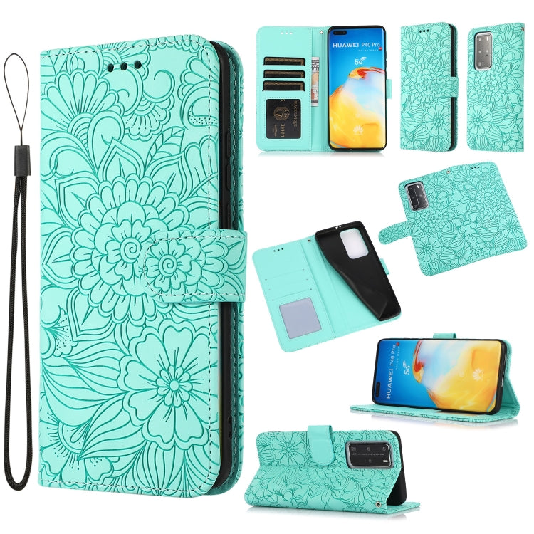 Skin Feel Embossed Sunflower Horizontal Flip Leather Case with Holder & Card Slots & Wallet & Lanyard, For Huawei nova 8 SE, For Huawei nova 7 SE, For Huawei nova 7 Pro 5G, For Huawei Y6p, For Huawei Y5p, For Huawei P smart 2020, For Huawei P40 Pro    ...