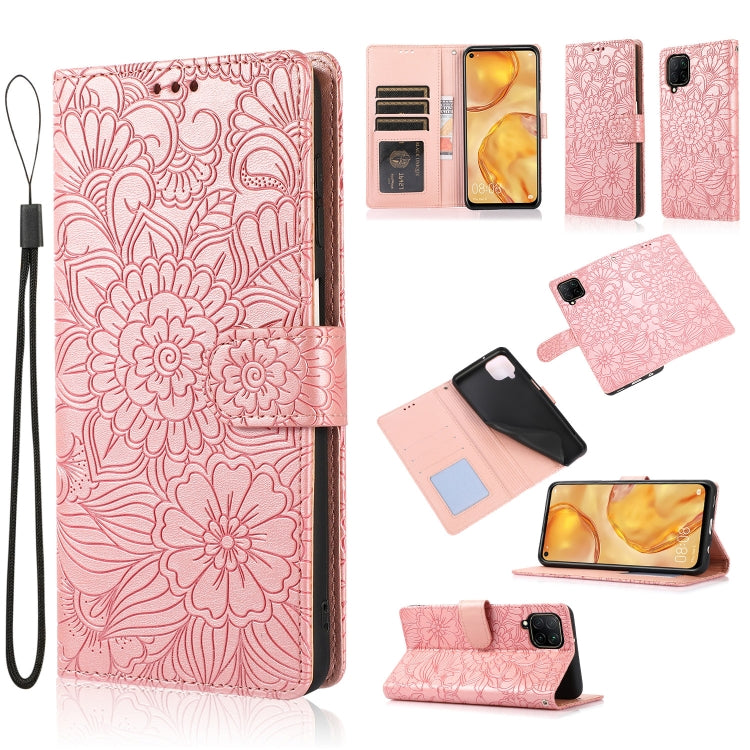Skin Feel Embossed Sunflower Horizontal Flip Leather Case with Holder & Card Slots & Wallet & Lanyard, For Huawei nova 8 SE, For Huawei nova 7 SE, For Huawei nova 7 Pro 5G, For Huawei Y6p, For Huawei Y5p, For Huawei P smart 2020, For Huawei P40 Pro    ...