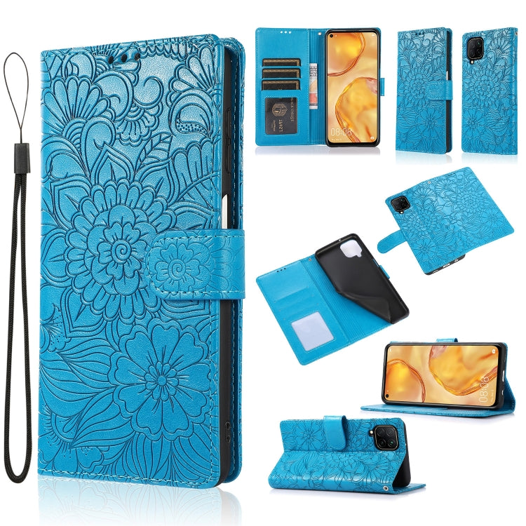 Skin Feel Embossed Sunflower Horizontal Flip Leather Case with Holder & Card Slots & Wallet & Lanyard, For Huawei nova 8 SE, For Huawei nova 7 SE, For Huawei nova 7 Pro 5G, For Huawei Y6p, For Huawei Y5p, For Huawei P smart 2020, For Huawei P40 Pro    ...