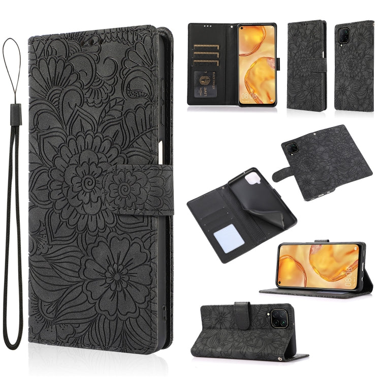 Skin Feel Embossed Sunflower Horizontal Flip Leather Case with Holder & Card Slots & Wallet & Lanyard, For Huawei nova 8 SE, For Huawei nova 7 SE, For Huawei nova 7 Pro 5G, For Huawei Y6p, For Huawei Y5p, For Huawei P smart 2020, For Huawei P40 Pro    ...