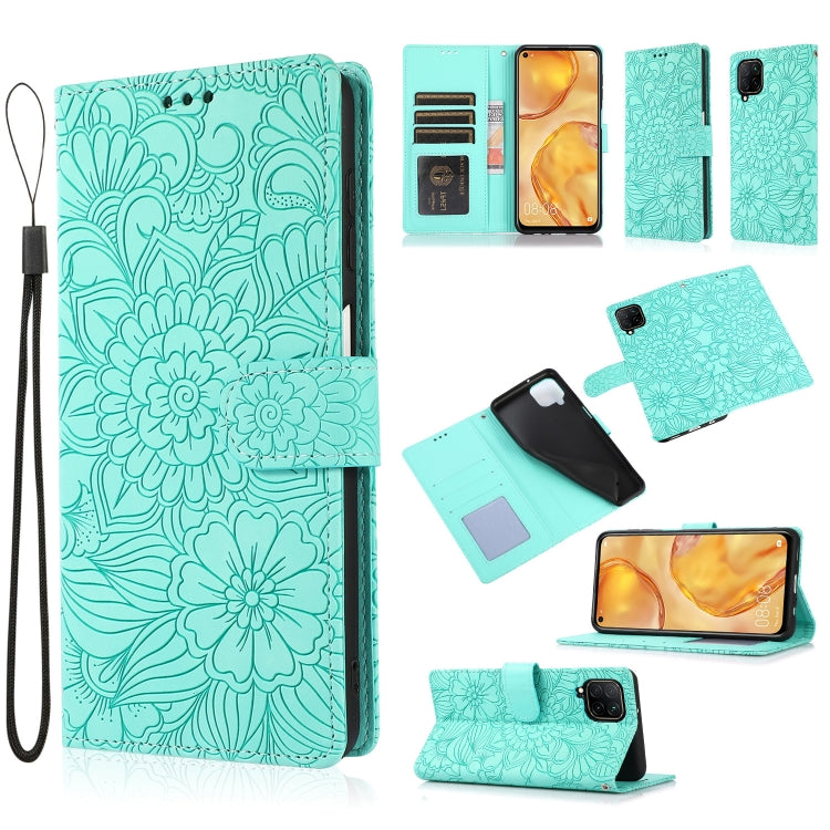 Skin Feel Embossed Sunflower Horizontal Flip Leather Case with Holder & Card Slots & Wallet & Lanyard, For Huawei nova 8 SE, For Huawei nova 7 SE, For Huawei nova 7 Pro 5G, For Huawei Y6p, For Huawei Y5p, For Huawei P smart 2020, For Huawei P40 Pro    ...