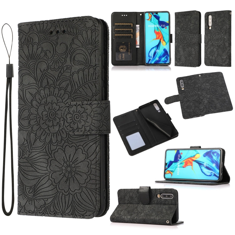 Skin Feel Embossed Sunflower Horizontal Flip Leather Case with Holder & Card Slots & Wallet & Lanyard, For Huawei P30, For Huawei P20 lite